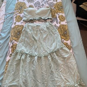 2 piece crop top and skirt